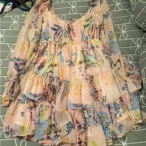Floral Tiered Dress with Long Sleeves